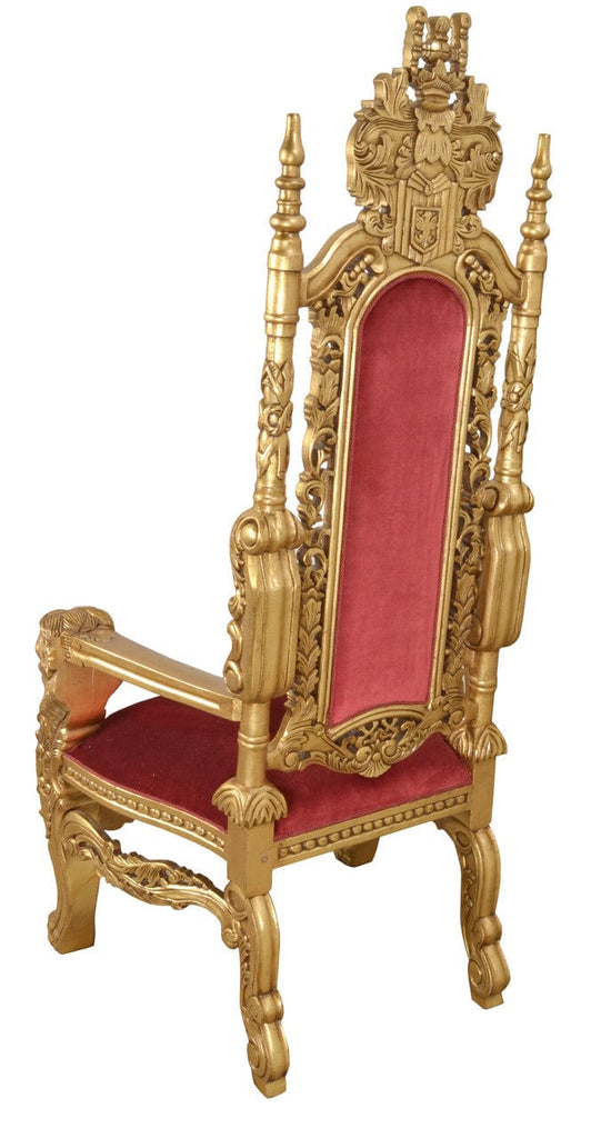 AFD King Chair in Gold Leaf and Burgandy Velvet