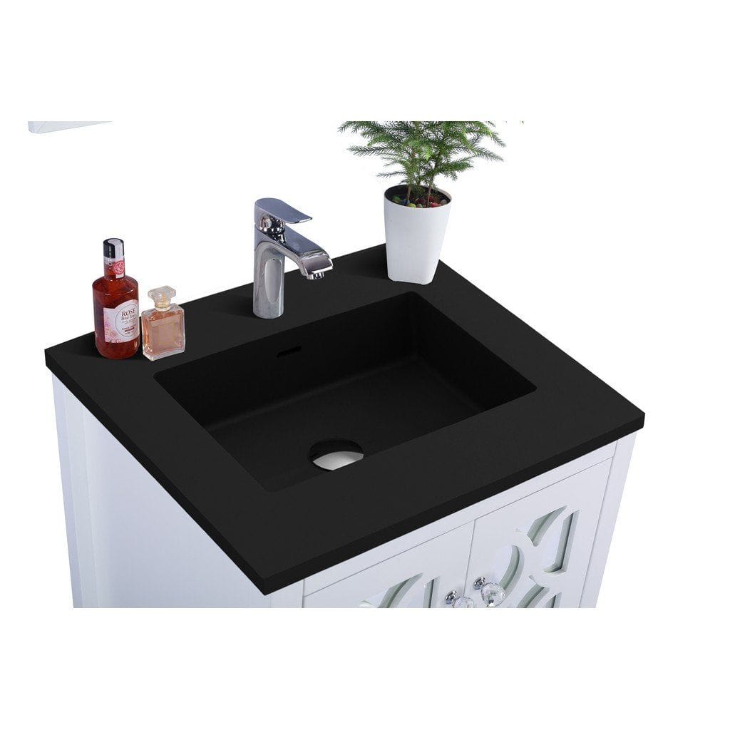 Laviva Mediterraneo 24" Cabinet with Matte Black VIVA Stone Solid Surface Countertop