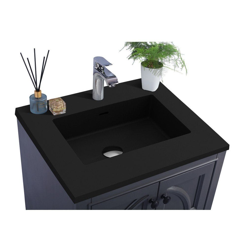 Laviva Odyssey 24" Cabinet with Matte Black VIVA Stone Solid Surface Countertop