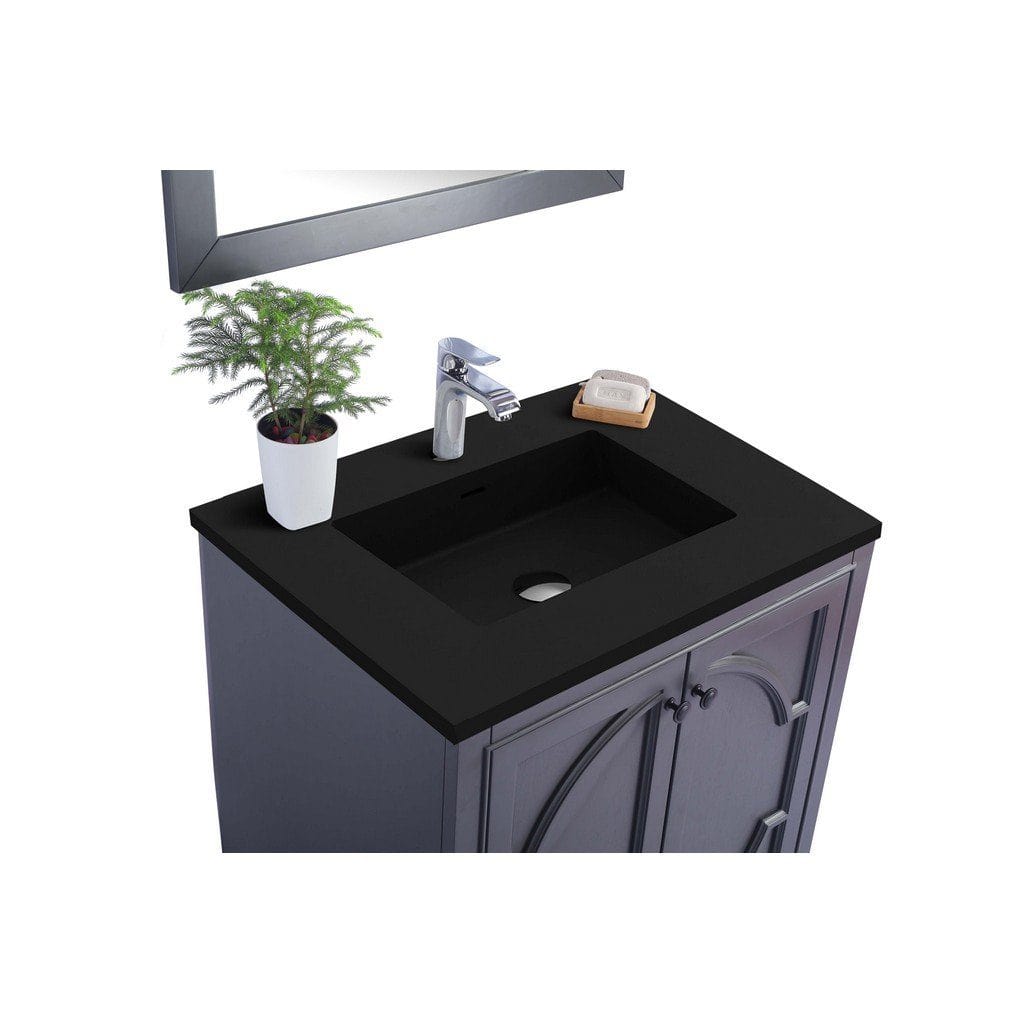 Laviva Odyssey 30" Cabinet with Matte Black VIVA Stone Solid Surface Countertop