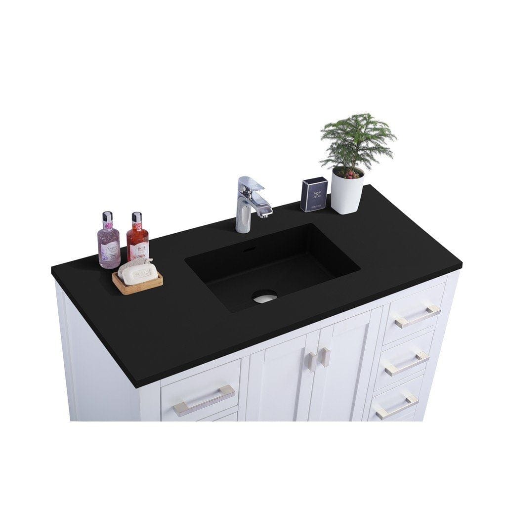 Laviva Wilson 42" Cabinet with Matte Black VIVA Stone Solid Surface Countertop