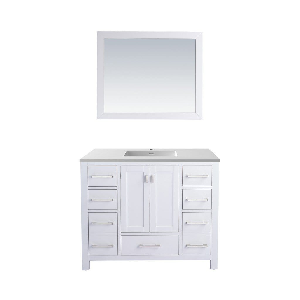 Laviva Wilson 42" Cabinet with Matte White VIVA Stone Solid Surface Countertop