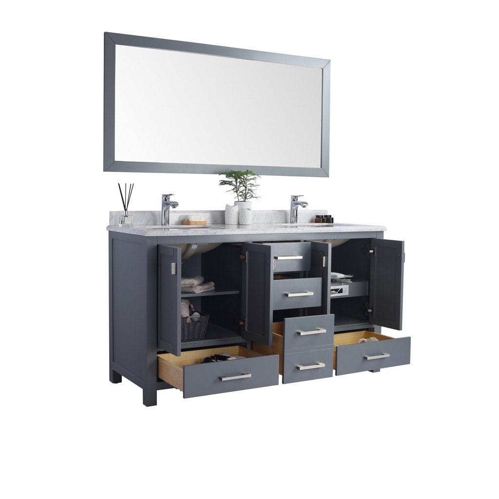 Laviva Wilson 60" Cabinet with Black Wood Countertop