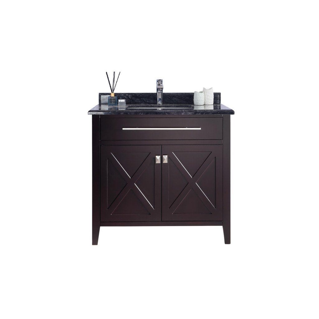 Laviva Wimbledon 36" Cabinet with Black Wood Counter