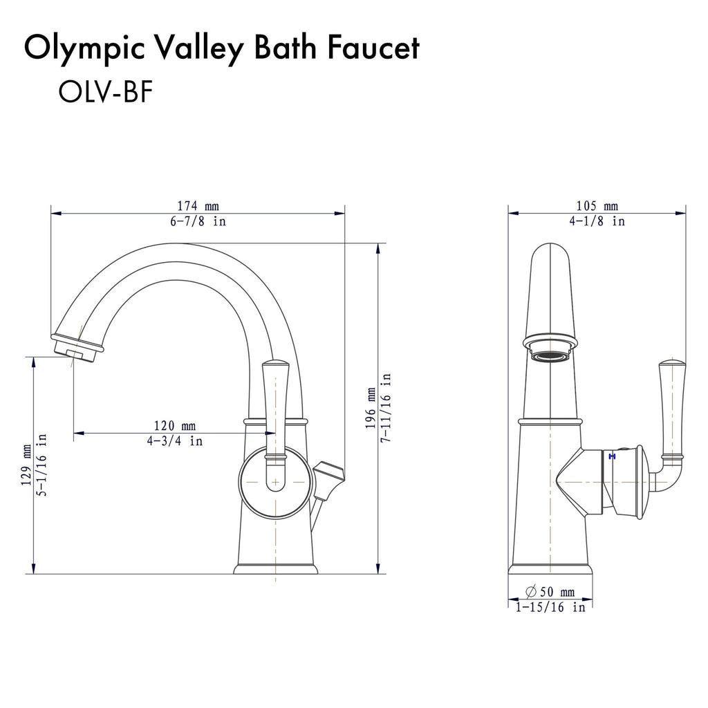 ZLINE Olympic Valley Bath Faucet in Chrome (OLV-BF-CH)