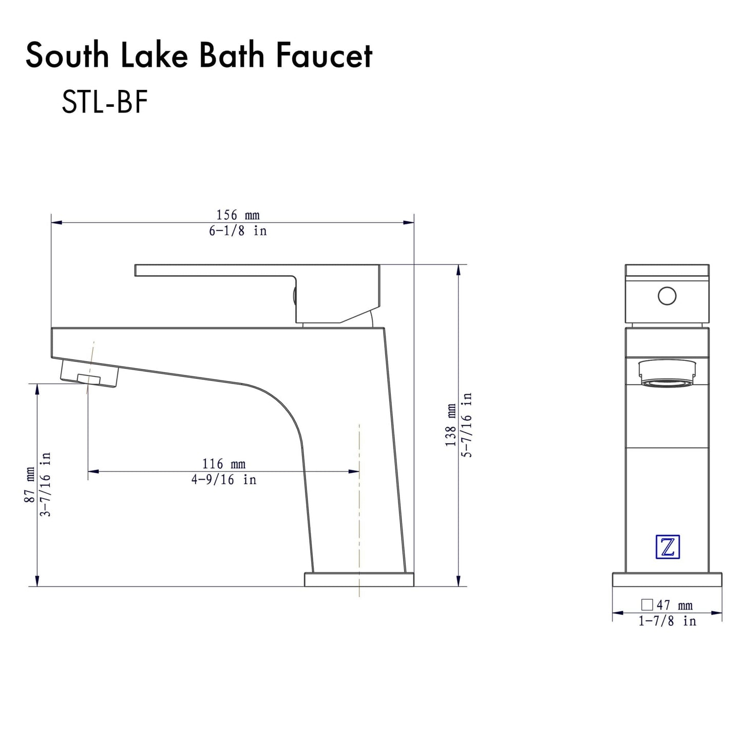 ZLINE South Lake Bath Faucet in Chrome (STL-BF-CH)